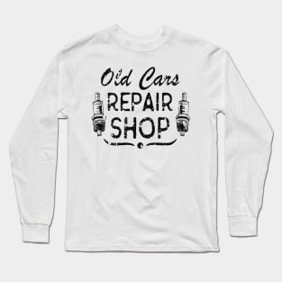 Car Mechanic Spark Plug Workshop Vintage Long Sleeve T-Shirt